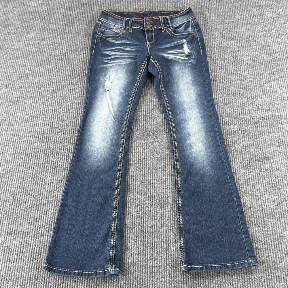 Ariya Jeans Bootcut Jeans Womens 5/6 Blue Medium Wash Low Rise Distressed